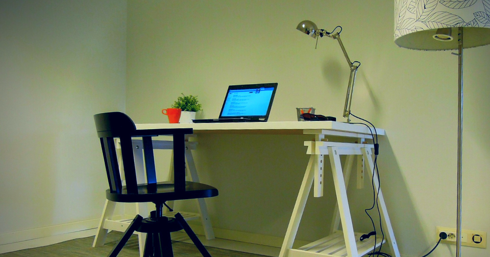 Pictured: IKEA products form a minimalist office